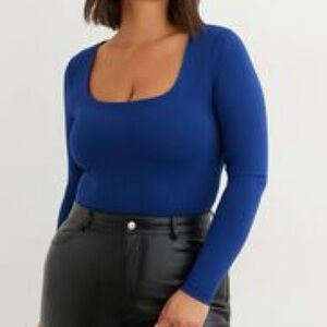 Dynamite Royal Blue Long Sleeve Bodysuit